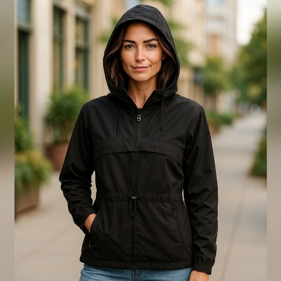 Avalanche - NWOT -Ladies Navy Blue Windbreaker W/Hood, Drawstring Waist, Pockets - Picture 6 of 16